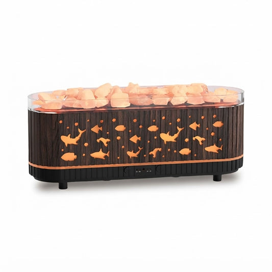 Humidificador A-H6708 Ultrasónico 200ml con Luz Cálida y Piedras Decorativas de Sate - foto de producto centrado sobre fondo blanco
