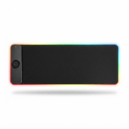 Mousepad extendido negro con RGB y carga inalámbrica integrada
