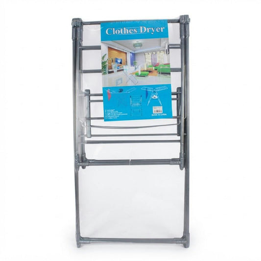 Tendedero de ropa vertical plegable de acero 50 x 100 cm sobre fondo blanco