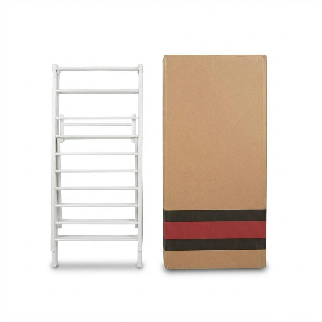 Tendedero de ropa plegable tipo alas blanco 180 cm sobre fondo blanco