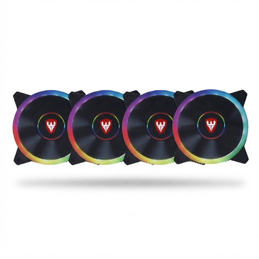 Pack de 4 ventiladores RGB para gabinete, marco negro