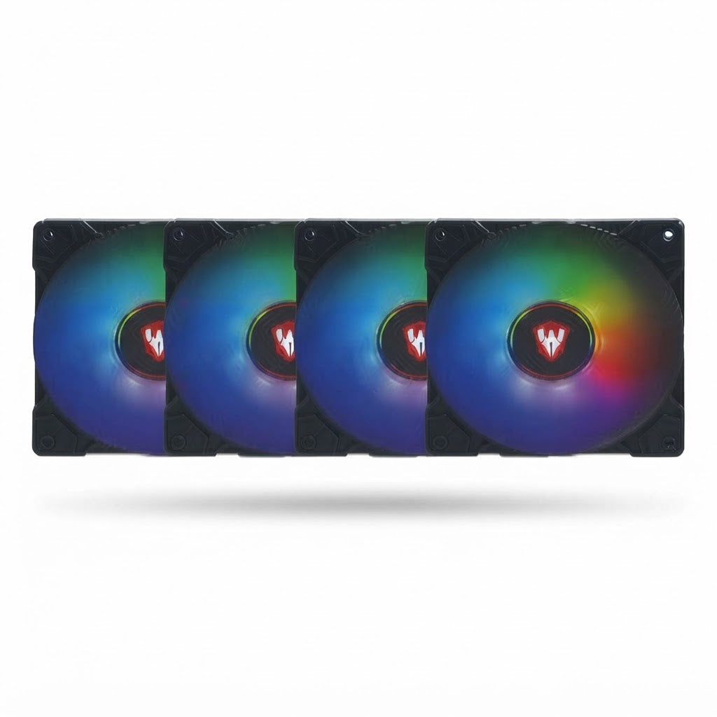 Pack de 4 ventiladores RGB para gabinete, aro blanco