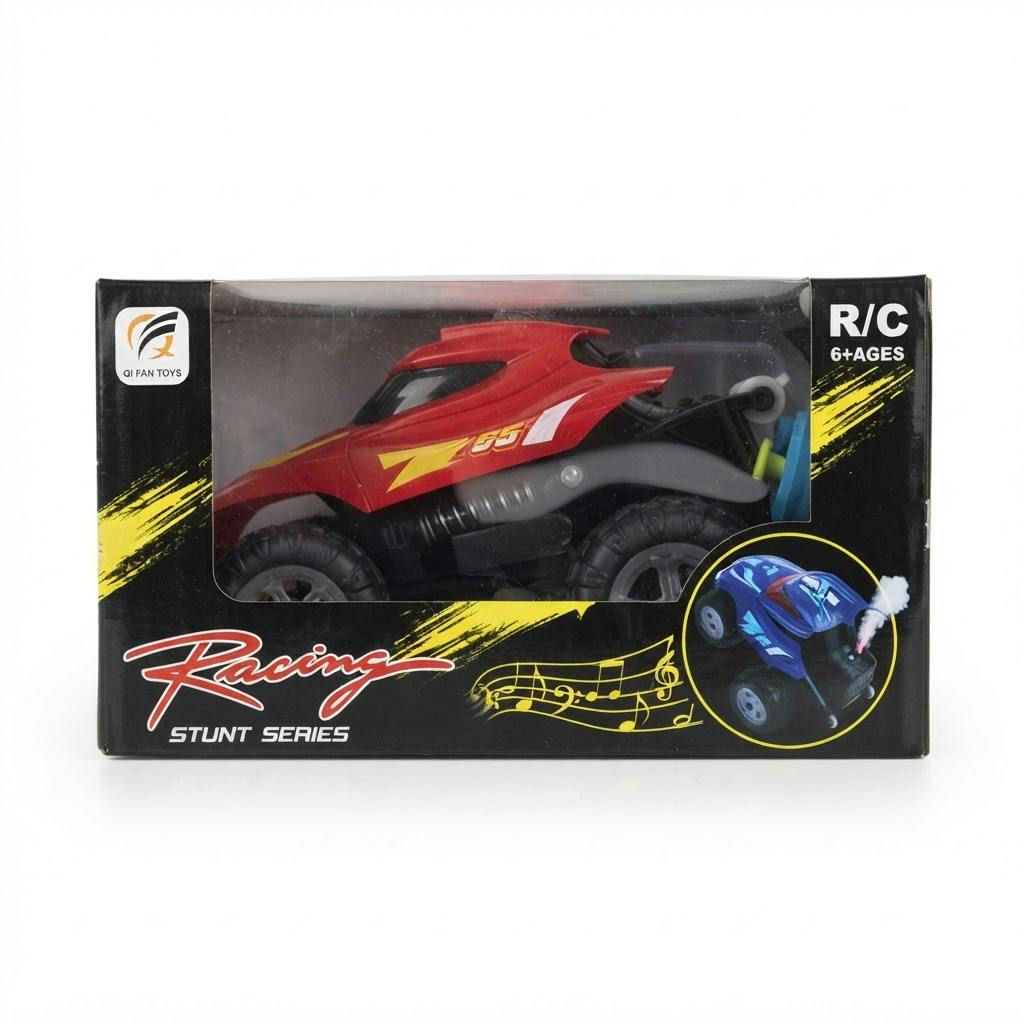 Auto a control remoto acrobático Racing Stunt rojo sobre fondo blanco