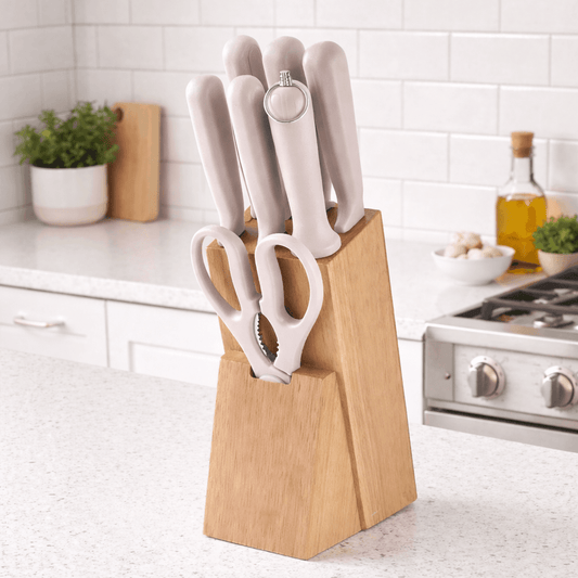 Juego de cuchillos ST-7802 8 piezas con soporte de madera