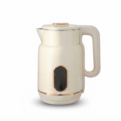 Jarra Eléctrica 2L 1500W Crema y Cobre, vista de producto sobre fondo blanco