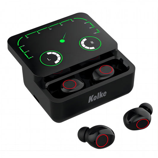 AURICULAR TWS CON ESTUCHE Y DISPLAY KAB-652 NEGRO