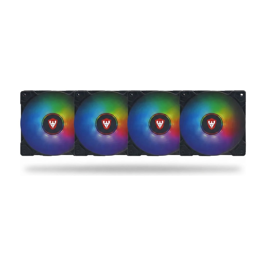 Kit 4 Coolers RGB para Gabinete 4 en 1 - Negro, vista de producto sobre fondo blanco