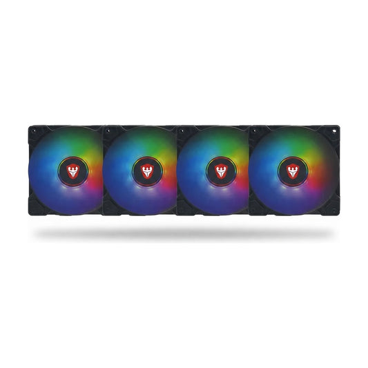 Kit 4 Coolers RGB para Gabinete 4 en 1 - Negro, vista de producto sobre fondo blanco