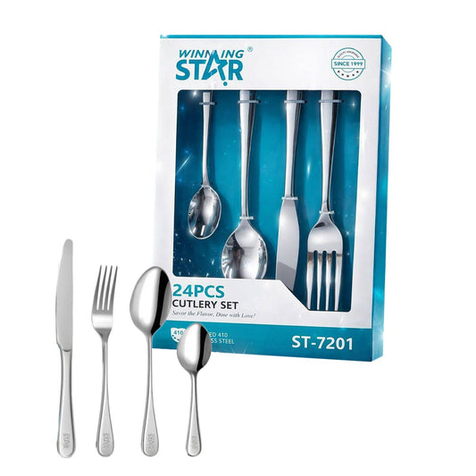 Juego de cubiertos Winning Star ST-7201 de 24 piezas en acero inoxidable con estuche