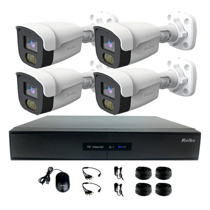 KIT NVR KOLKE KUK-601X 8CH 4PCS 2MP HD FULL COLOR