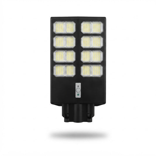 Lámpara solar LED JT-FLLRT de alta potencia con triple control y 25 h de autonomía, vista de producto sobre fondo blanco