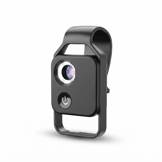 Lente zoom 200x para celular APL- con batería recargable, vista de producto sobre fondo blanco