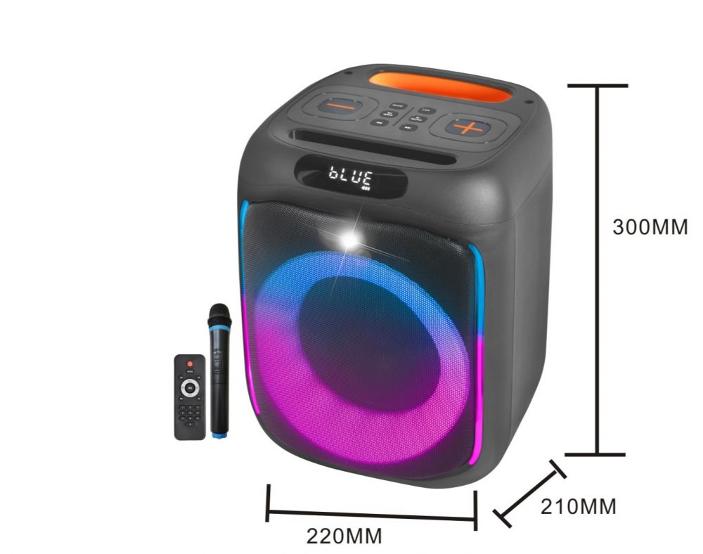Parlante Portátil Kolav JL601 de 6,5 Pulgadas 20W con Micrófono y Luces LED