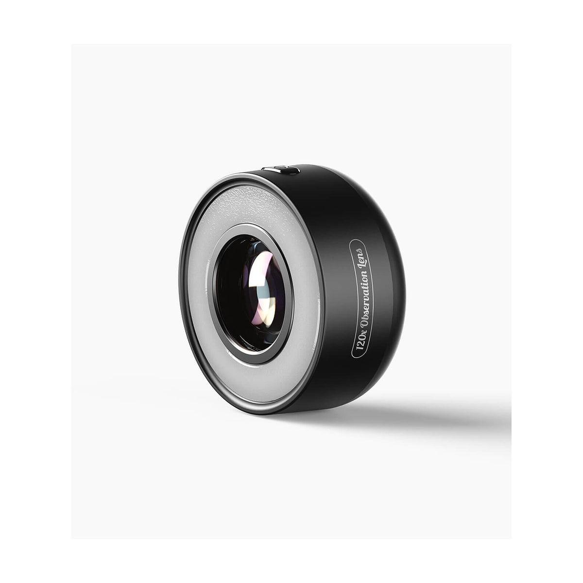 Microscopio para celular JeweLens APL- 120x con luz LED y UV, vista de producto sobre fondo blanco