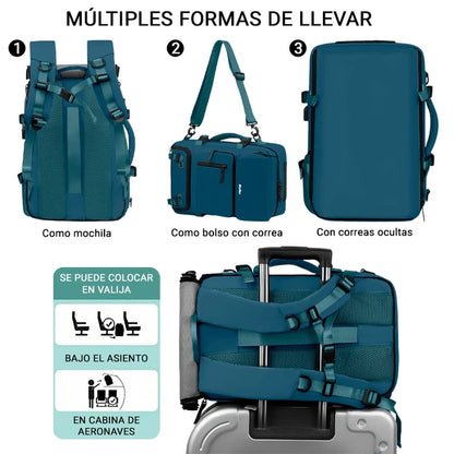 MOCHILA DE VIAJES HIKES KVM-720 PETROLEO
