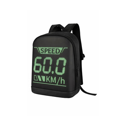 Mochila LED A-KP6011 con Pantalla 64x64 Bluetooth Negro de SATE, producto centrado sobre fondo blanco