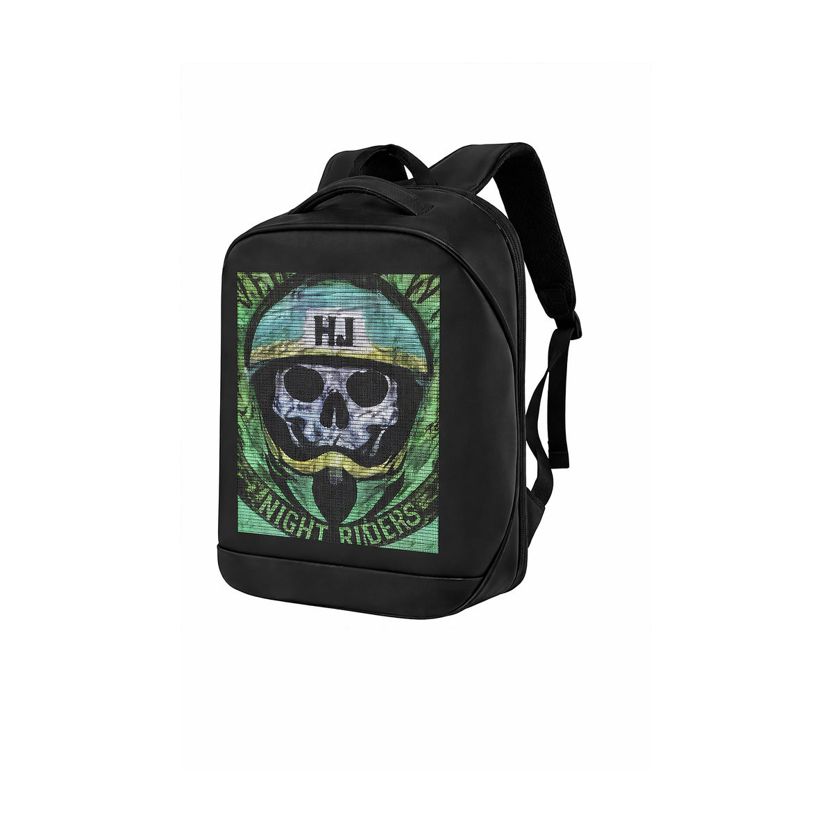 Mochila LED A-KP6021 con Pantalla 96x128 Bluetooth 4G+GPS Negro de SATE, producto centrado sobre fondo blanco