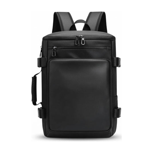 Mochila para Notebook A-KP12041 15.6” Cuero Impermeable Negro de Sate - foto de producto centrado sobre fondo blanco