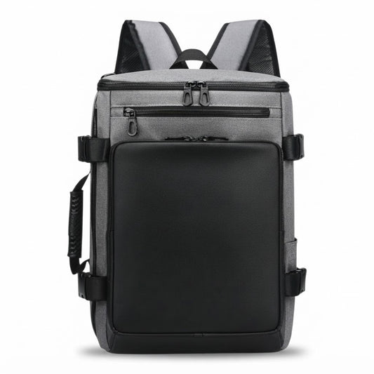 Mochila para Notebook A-KP12043 15.6” Cuero Gris/Negro Tipo Maletín de Sate - foto de producto centrado sobre fondo blanco