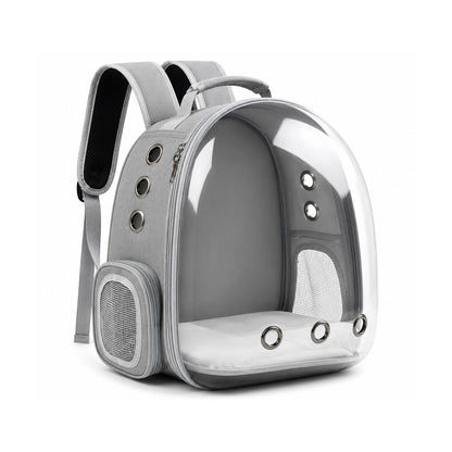 Mochila para Mascotas Sate A-MM1803 Gris sobre fondo blanco, vista completa del producto