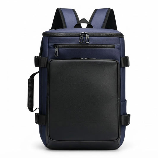 Mochila para Notebook A-KP12042 15.6” Cuero Azul Marino/Negro Tipo Maletín sobre fondo blanco