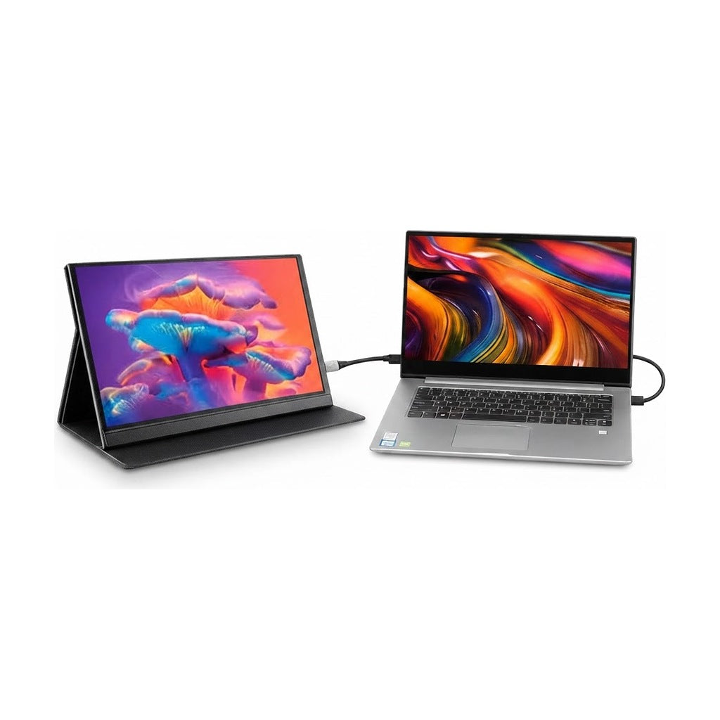 Monitor Portátil A- 15.6" Full HD USB-C y HDMI, vista de producto sobre fondo blanco