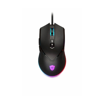 Mouse Gamer A-GM09 RGB 10.000 DPI PixArt 3325 con Macro sobre fondo blanco