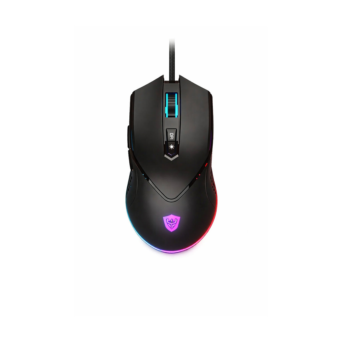 Mouse Gamer A-GM09 RGB 10.000 DPI PixArt 3325 con Macro de SATE, producto centrado sobre fondo blanco