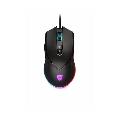 Mouse Gamer A-GM09 RGB 10.000 DPI PixArt 3325 con Macro de SATE, producto centrado sobre fondo blanco