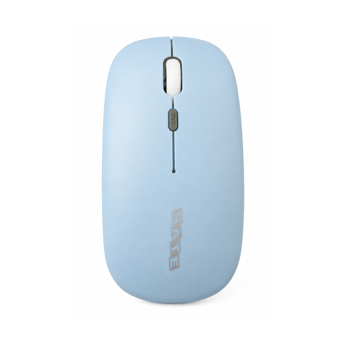 Mouse Inalámbrico A-785G – Celeste con acabado resistente y sofisticado de SATE, producto centrado sobre fondo blanco