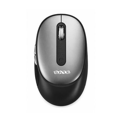 Mouse Inalámbrico A-904G – Gris con acabado elegante y resistente de SATE, producto centrado sobre fondo blanco