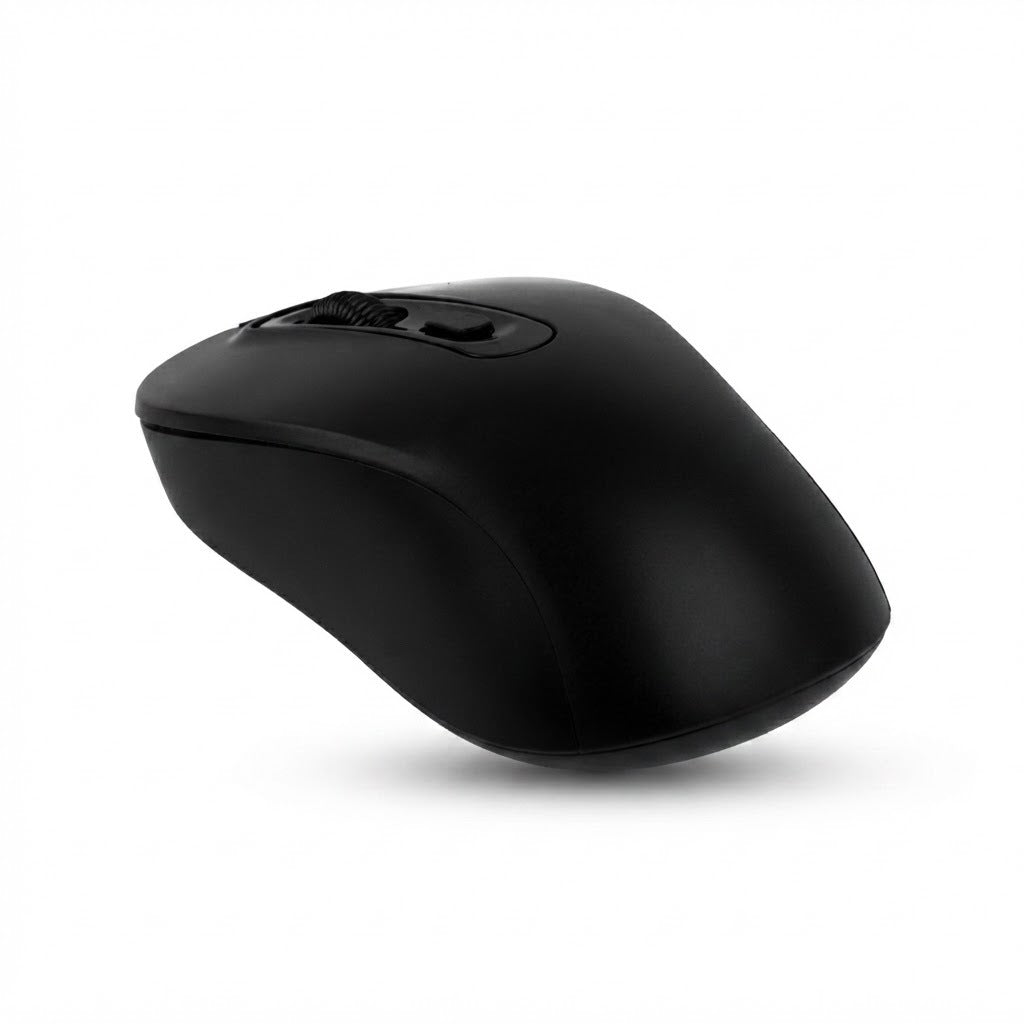 Mouse Inalámbrico Bluetooth y 2.4 GHz Recargable - Negro, vista de producto sobre fondo blanco