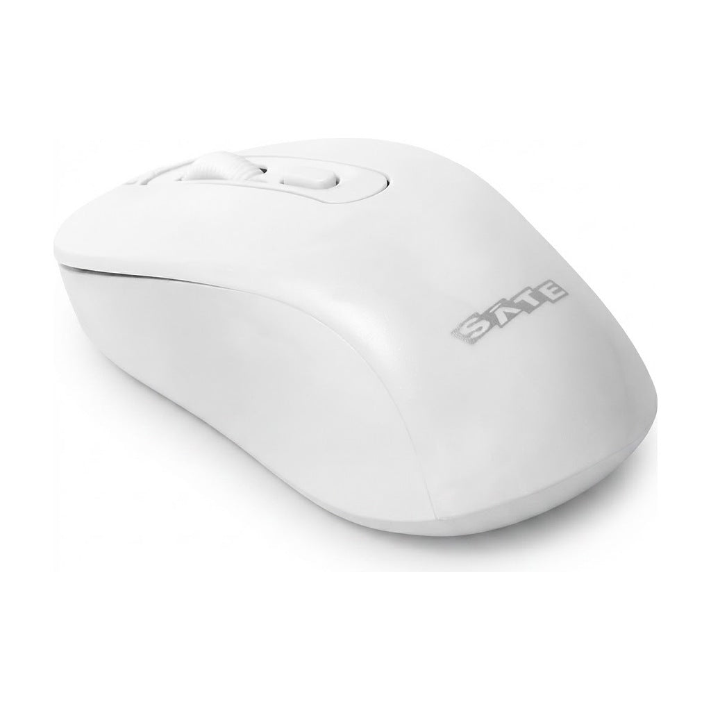 Mouse Inalámbrico Bluetooth y 2.4 GHz - Blanco, vista de producto sobre fondo blanco