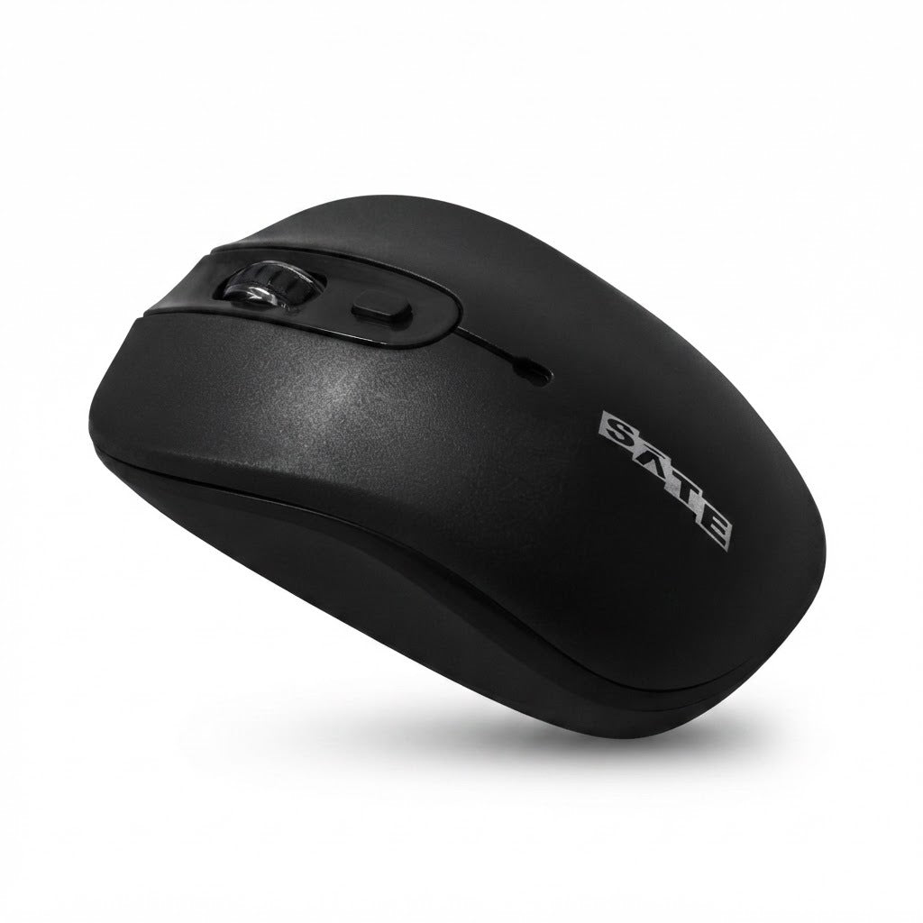 Mouse Inalámbrico Óptico Recargable USB- DPI, vista de producto sobre fondo blanco