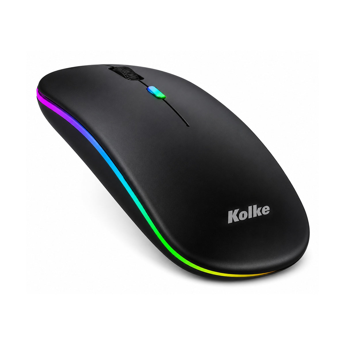 Mouse Óptico Inalámbrico Dual Kolke KEM-699 Negro Bluetooth 5.2 y 2.4GHz de KOLKE, producto centrado sobre fondo blanco