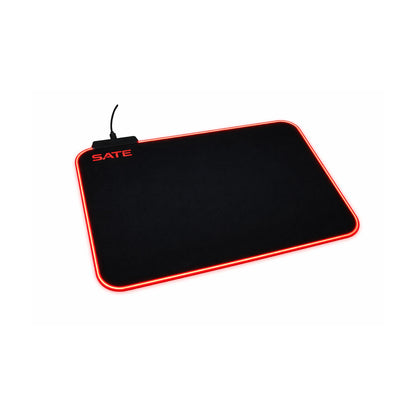 Mouse Pad Gaming RGB SATE A-PAD07 con Borde LED Rojo de SATE, producto centrado sobre fondo blanco