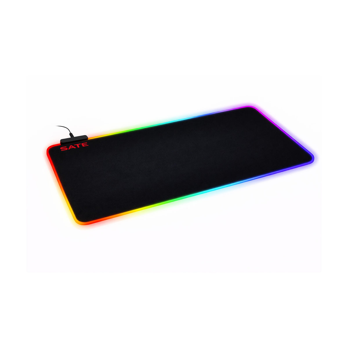 Mouse Pad Gaming RGB SATE A-PAD08 con Iluminación LED de SATE, producto centrado sobre fondo blanco