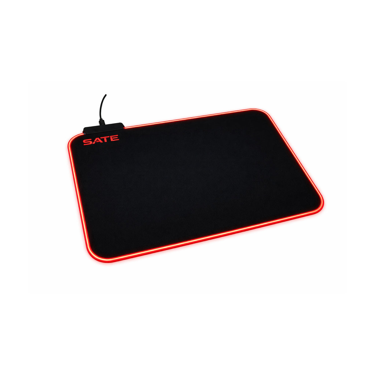 Mouse pad gamer SATE A-PAD07 con borde LED rojo