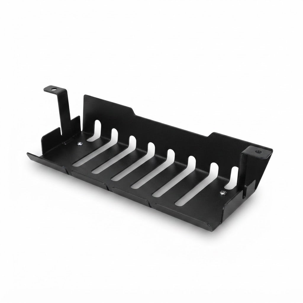 Organizador de Cables A- Bandeja Metálica bajo Escritorio, vista de producto sobre fondo blanco