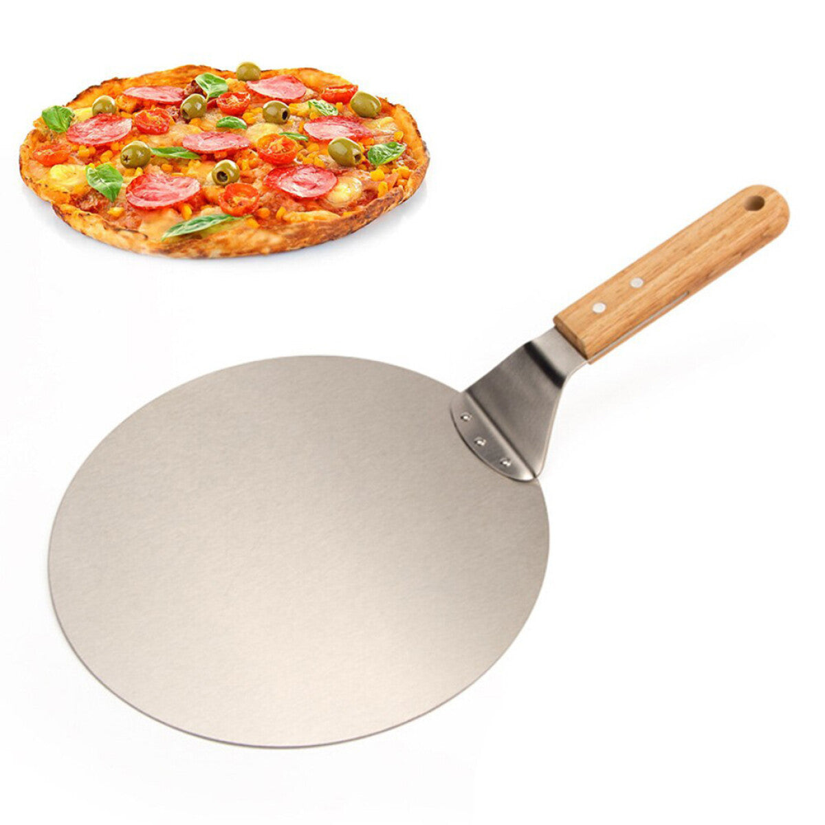 Pala para Pizza D30CM/L50CM Acero Mango Madera Selecta