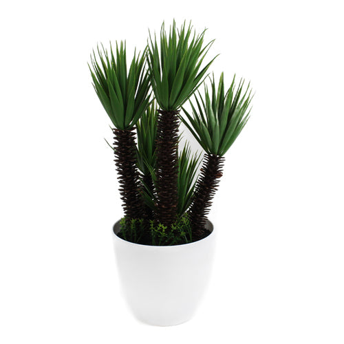 Palmera artificial en maceta blanca 40 cm