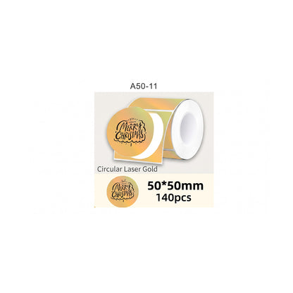 Etiqueta Térmica Circular Laser Gold 50×50 mm — Rollo de 140 · SATE A50-11 de SATE, producto centrado sobre fondo blanco