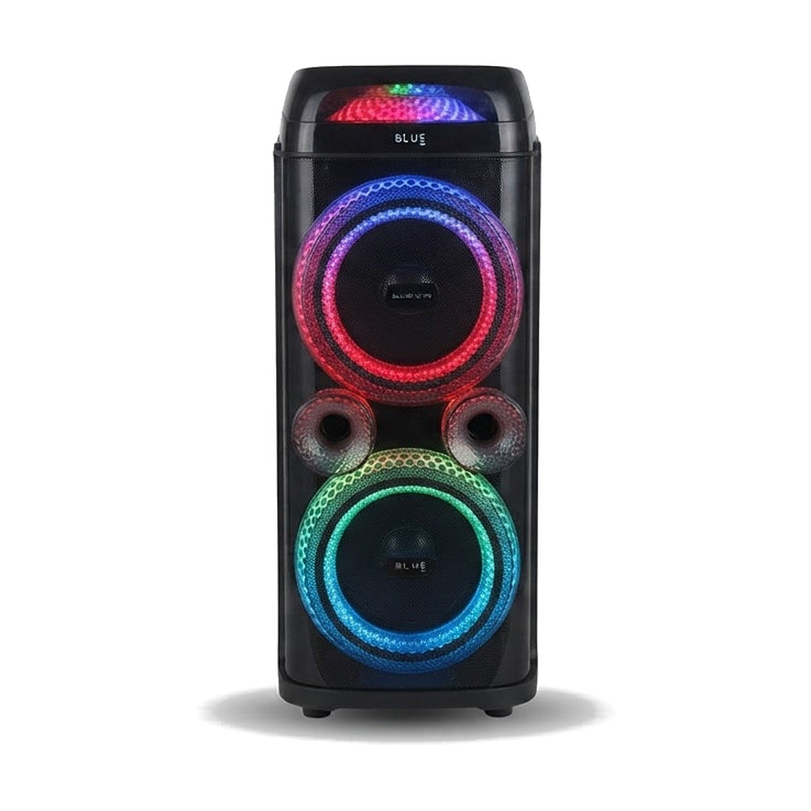 Parlante torre Kolav con aros de luz RGB multicolor