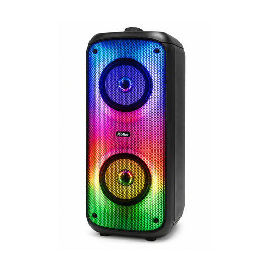 Parlante Kolke Glow 2 KPM-804 Doble 4 60W con Luces LED y TWS sobre fondo blanco