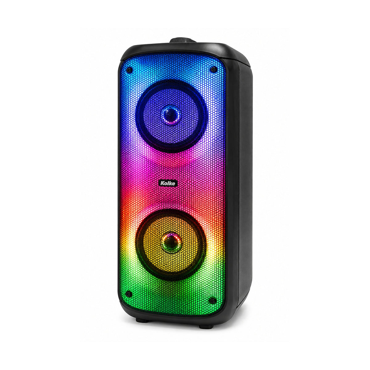 Parlante Kolke Glow 2 KPM-804 Doble 4" 60W con Luces LED y TWS de KOLKE, producto centrado sobre fondo blanco