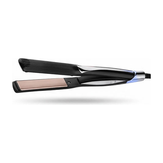 Planchita de cabello bivolt con placas de aluminio de hasta 230 °C, vista de producto sobre fondo blanco
