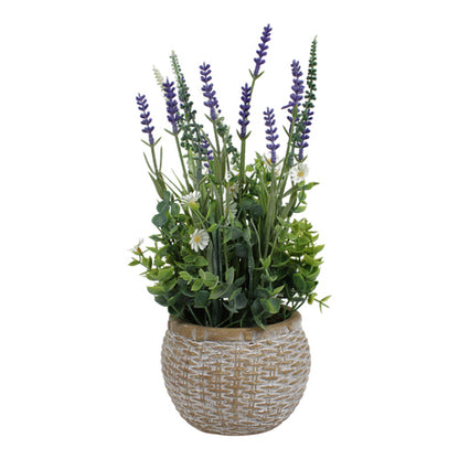 Planta artificial de lavanda en maceta tejida 35 cm