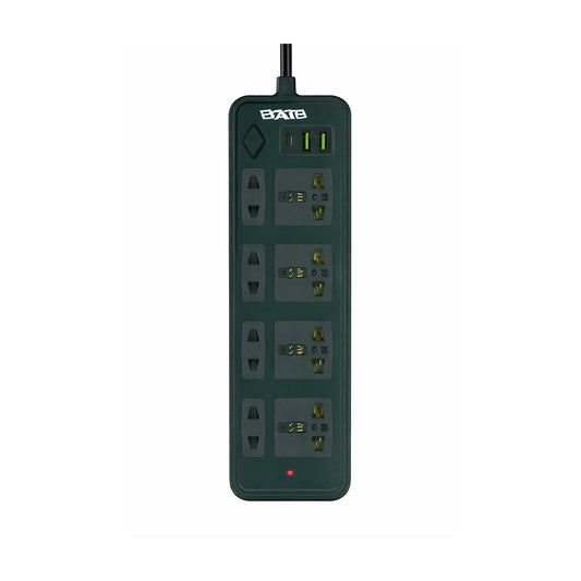 Prolongador Eléctrico SATE A-R282U 2m 8 Tomas con USB 2500W sobre fondo blanco