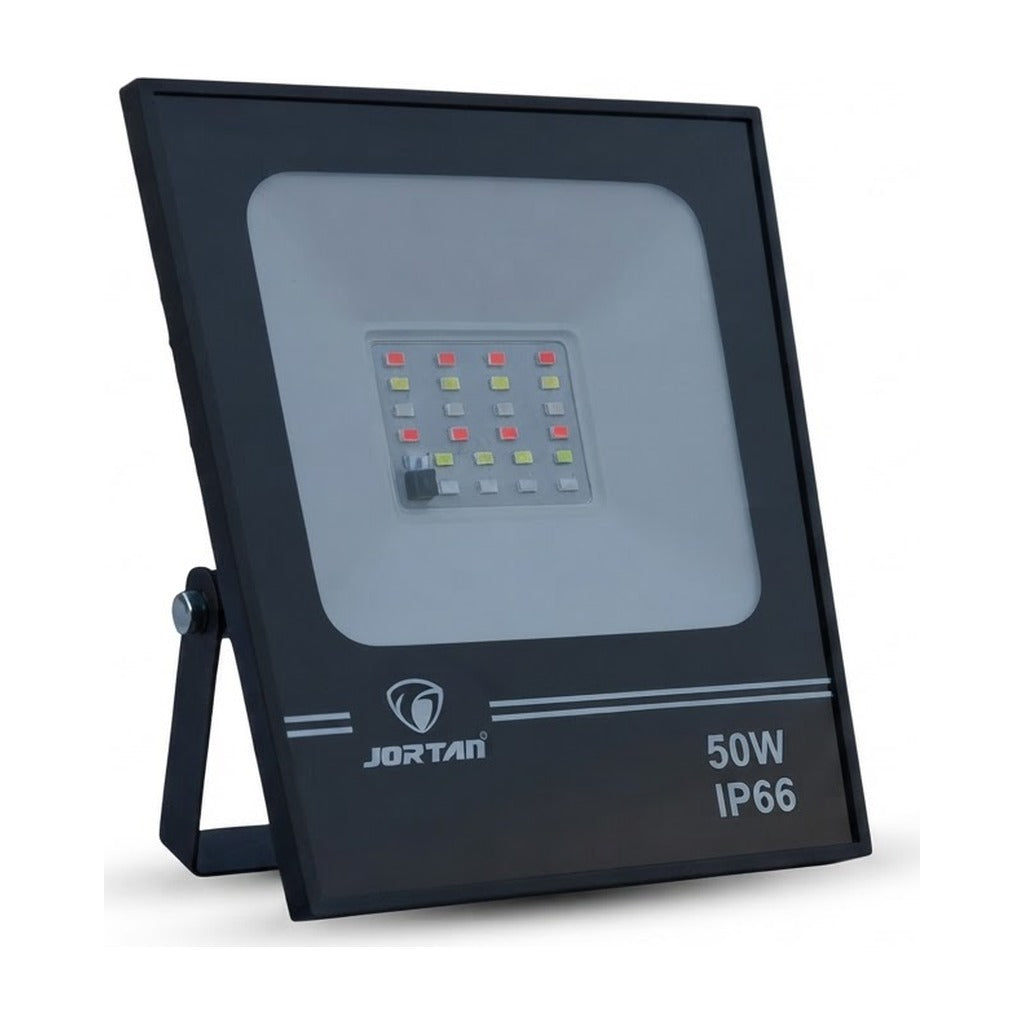 Reflector LED RGB JT-JGRGB50W 50W IP66 sobre fondo blanco