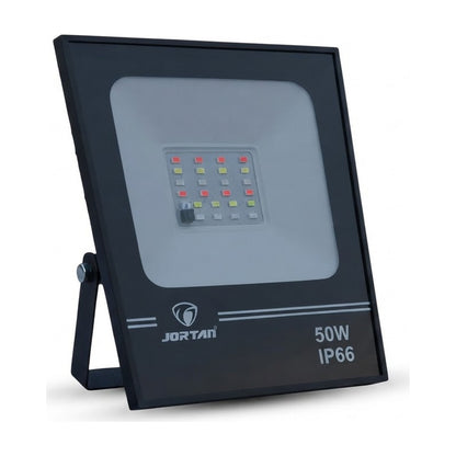 Reflector LED RGB JT-JGRGB50W 50W IP66 sobre fondo blanco
